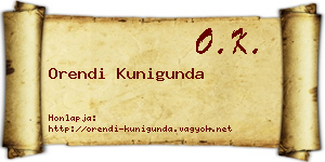 Orendi Kunigunda névjegykártya